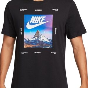 Nike Black Short Sleeve Tee with Mountain Graphic